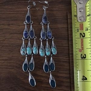 Lucky Brand NWOT earrings & bonus lotus dish